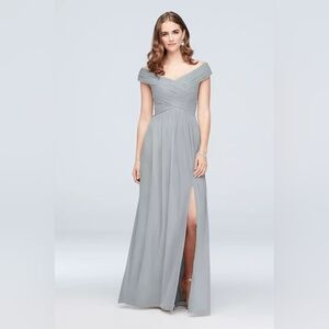 Celebrate DB Studio Crisscross Off-the-Shoulder Mesh Dress